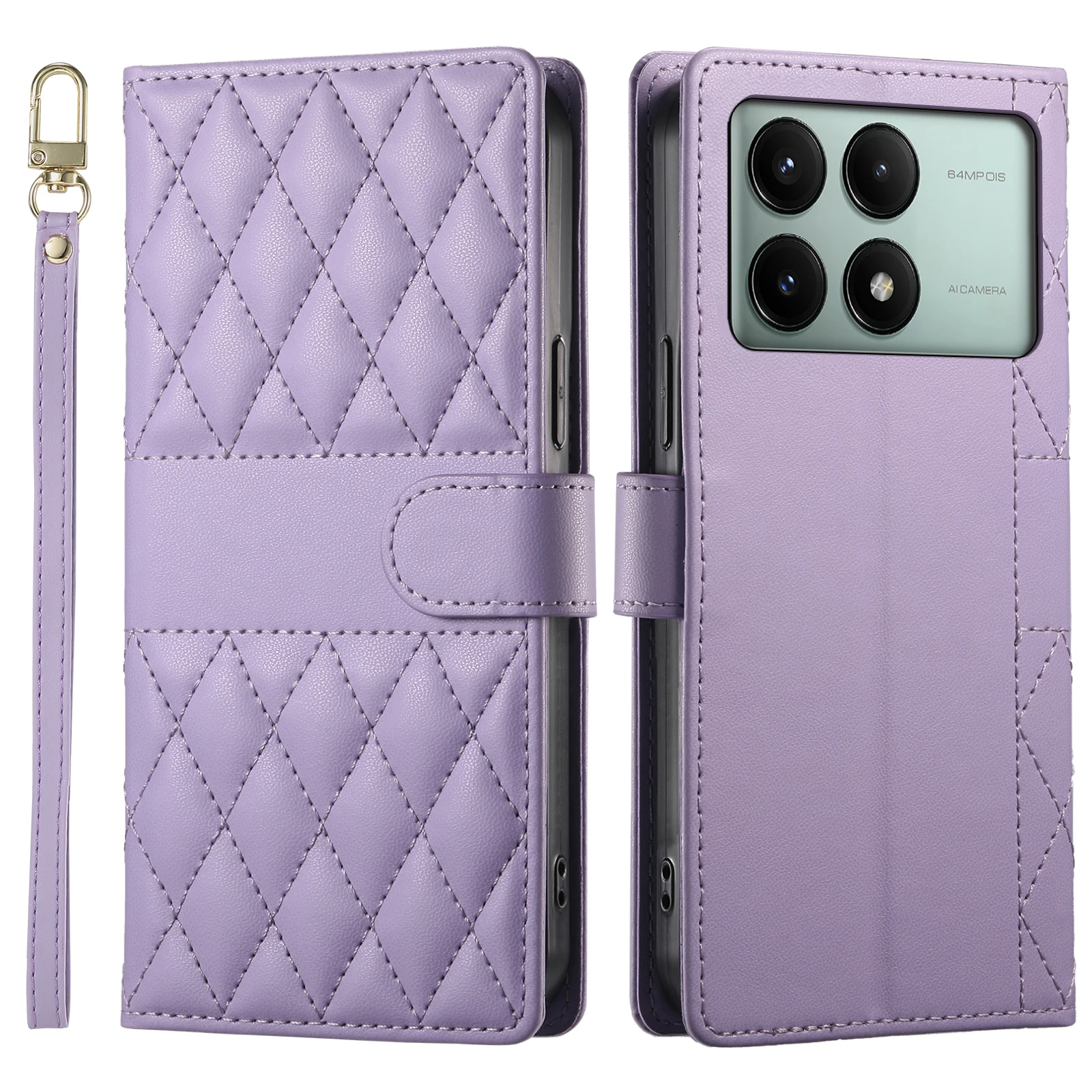 Funda tipo billetera de cuero Solt con tarjetas cruzadas para Xiaomi POCO X7Pro X7 Pro X6 F7 F6 5G, cubierta con soporte y tapa para libro con cordón largo