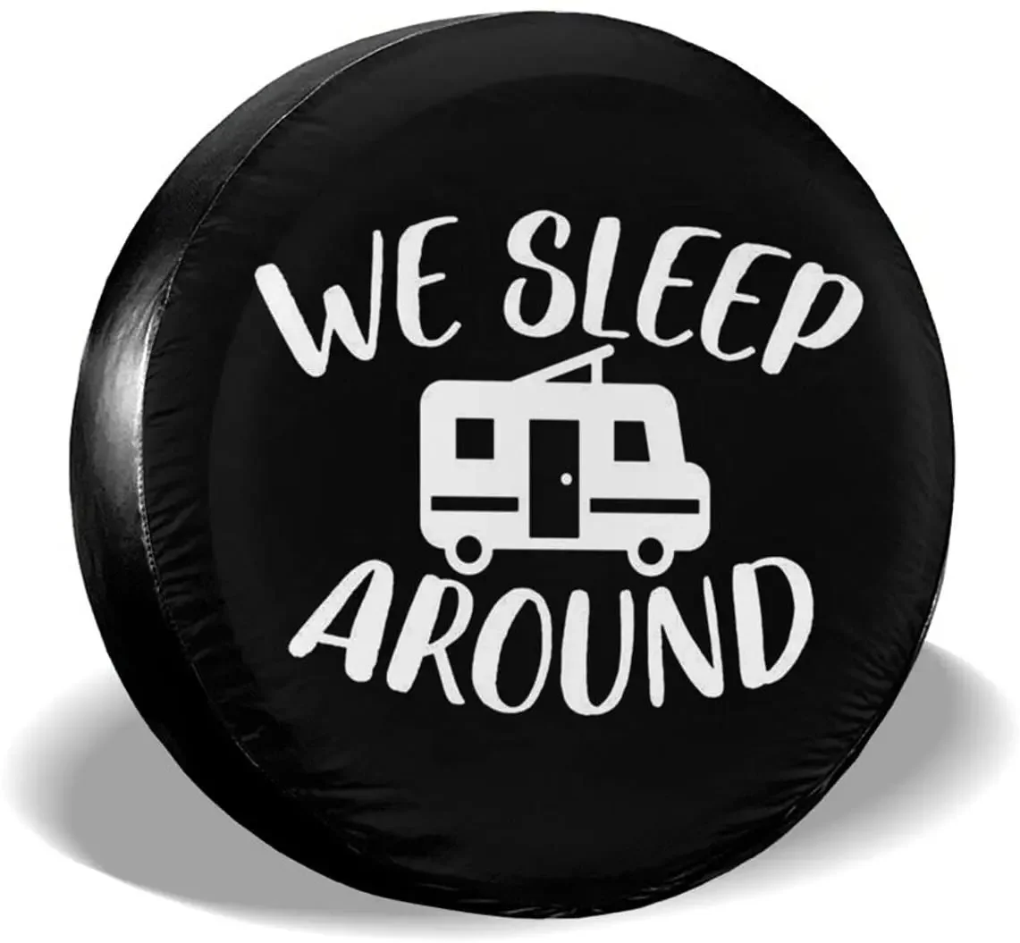 We Sleep Around Spare Tire Cover Waterproof Dust-Proof UV Sun Wheel Tire Cover Fit for Car,Trailer,