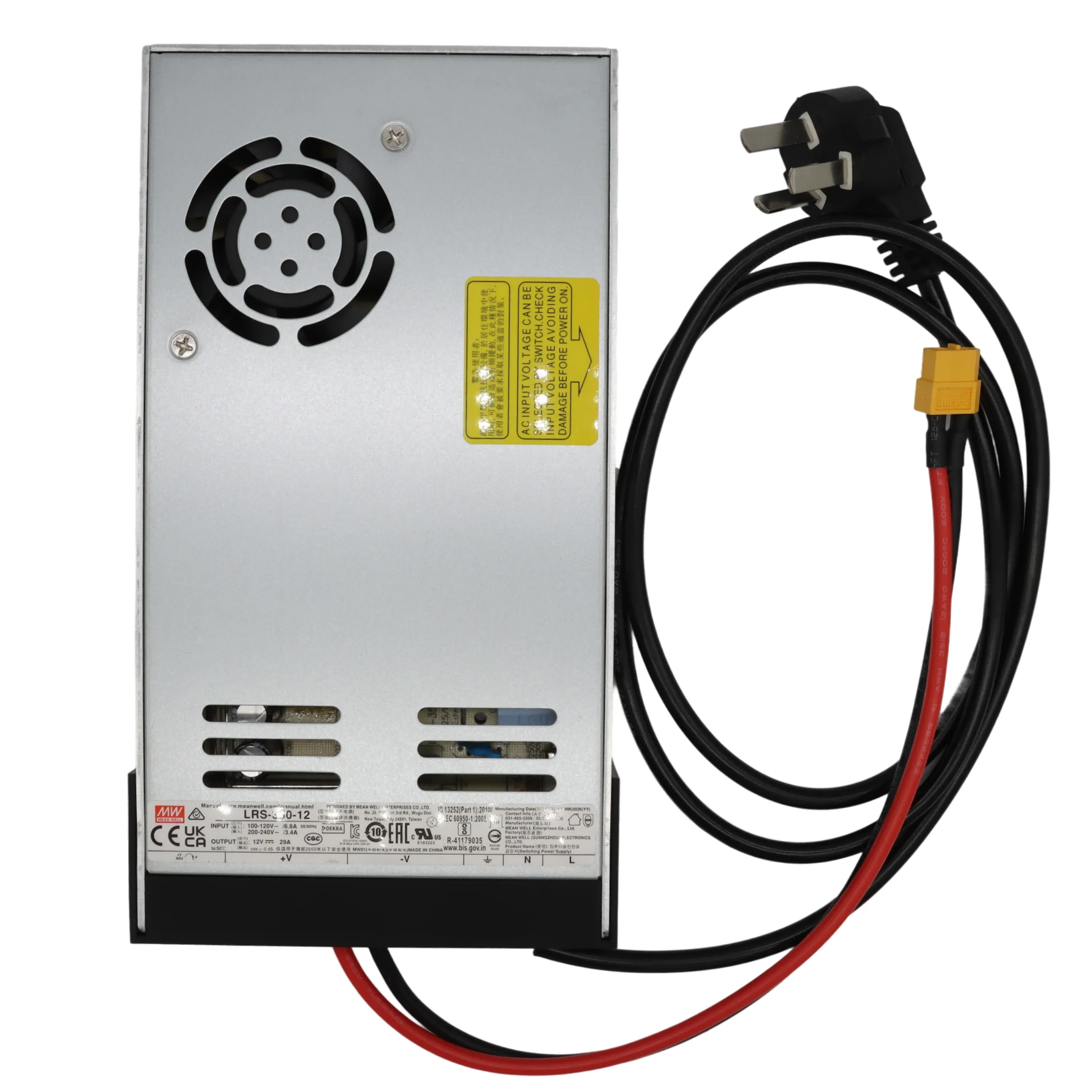 Alimentation électrique Mean Well 12V 29A 348W, connecteur XT60 adapté au NerdOCTaxe Rev3.1 9.6T 12T NerdQX 8T Solo Bitcoin Miner