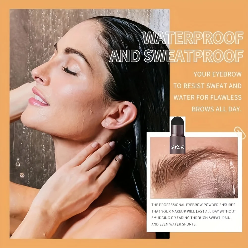 Professionelles Augenbrauen-Stempel-Shaping-Set, verstärkter Stab, Haarlinie, wasserfester Kosmetikstift, langlebig, perfekt mit Augenbrauen-Schablone