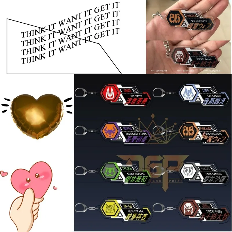 Kamen Rider Geats Acrylic Logo Keychain Geats Tycoon Nago Buffa Character Bag Pendant Custom Anime Backpack Charm Gift for Fans