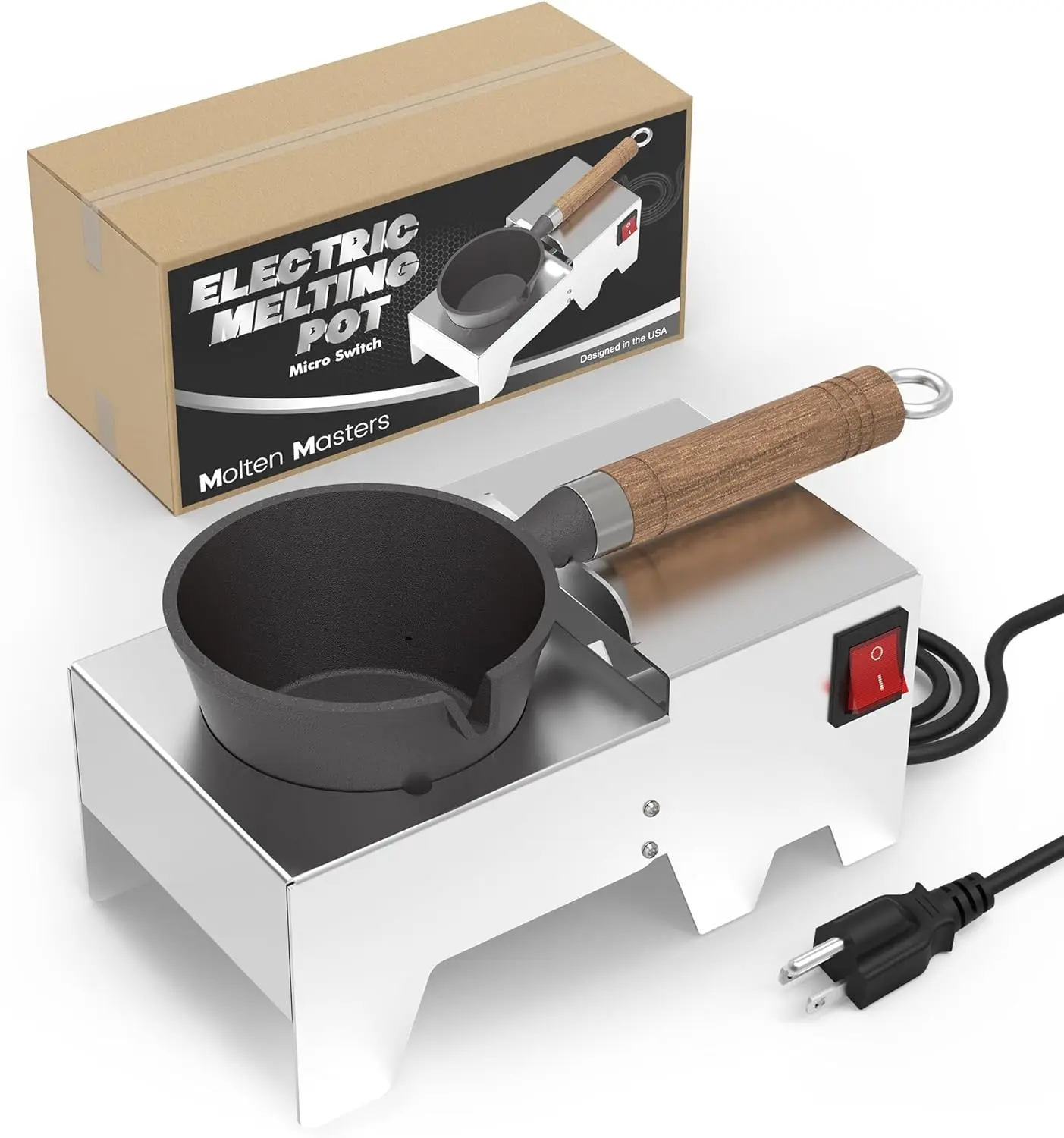 MMasters 5 lb Electric Lead Melting Pot for Quick and Efficient MeltingPot ，Separate with Stainless Steel Base - Great for Fishi