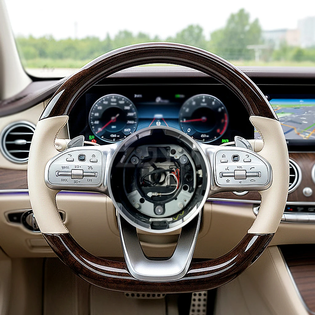 

Leather or Orange Nappa Carbon Fiber Sport Steering Wheel for Mercedes-Benz AMG Models-A/E/C/S/G/GLA/GLC/GLK Without airbags