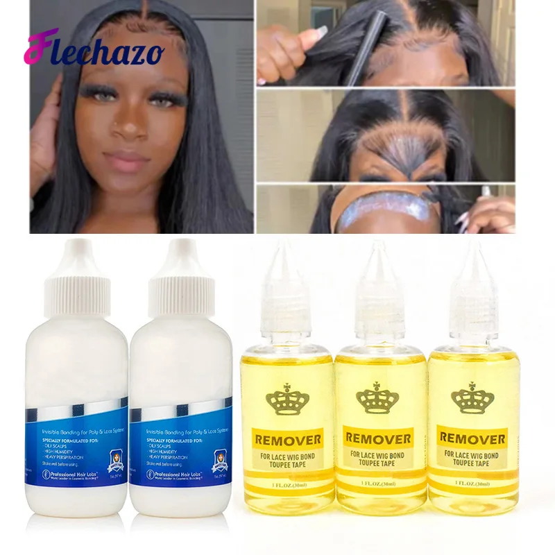 Waterproof Lace Glue and Remover Kit for Wigs Super Hold Hair Bonding Glue Adhesive for Lace Wigs Flechazo Lace Glue with Band