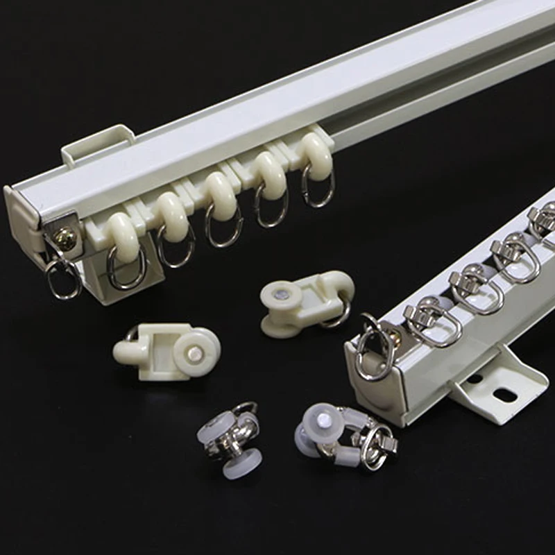 

Aluminum Alloy Curtain Track Curtain Rod Ceiling Side Installation Single Durable Triple Curtain Accessories Customized