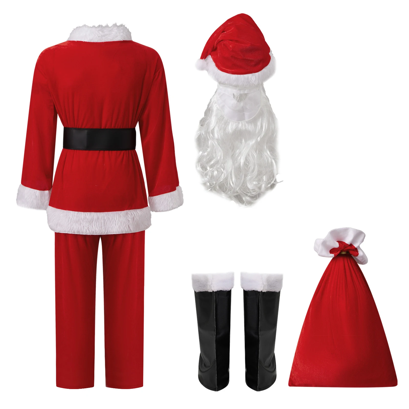 مجموعة أزياء سانتا كلوز للرجال والنساء - ملابس بدلة سانتا الاحترافية للبالغين - زي حفلات العطلات