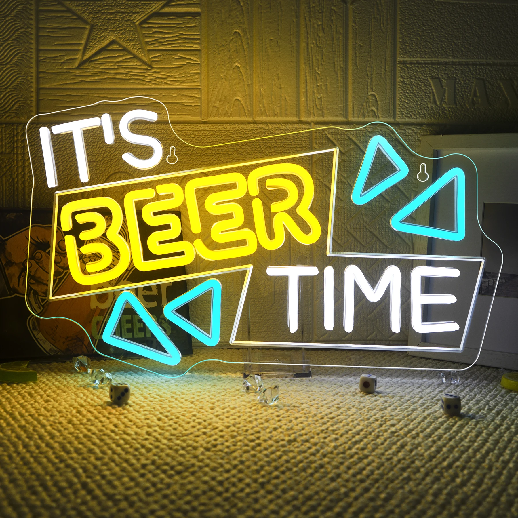 

Неоновая вывеска «Это время пива», USB-переключатель с регулируемой яркостью для настенного декора для мужского пещерного гаража, патио, домашнего бара, паба, ночного клуба, ресторана, декора