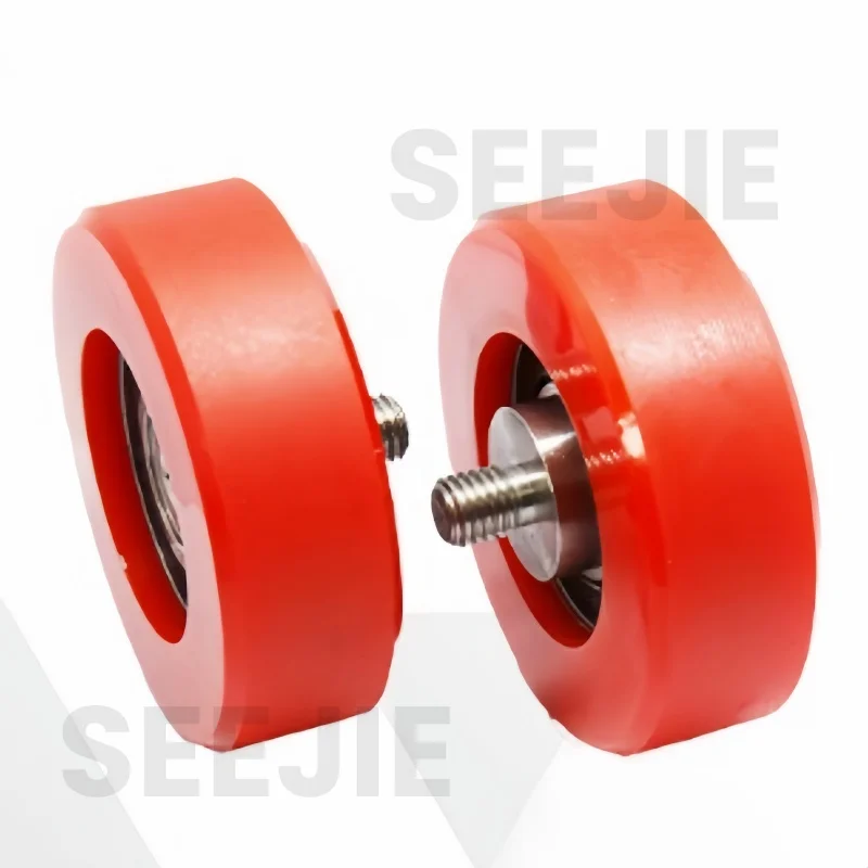 1Pc PU620475-25 C2L12M10 polyurethane  guide wheel elevator floor door lock  thread coated soft rubber silent rolling wheel