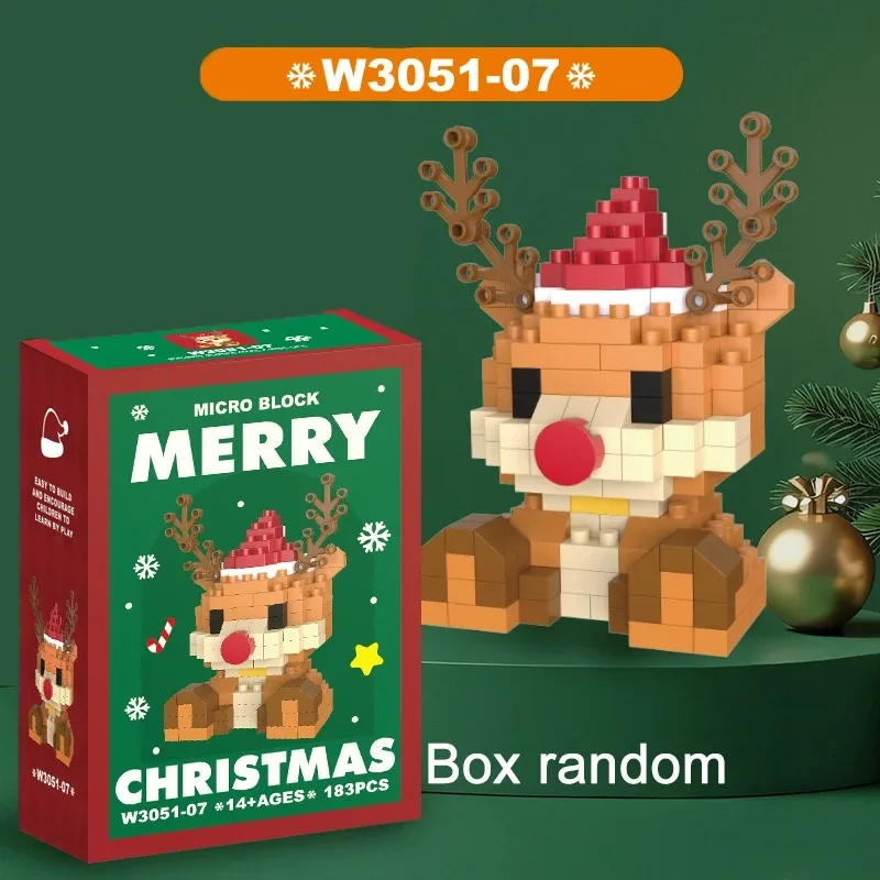 Kerstcadeaus Micro Bouwsteen Serie Kerstman Rendier Puzzel Assembleren Bakstenen Tafeldecoratie Speelgoed Kinderen