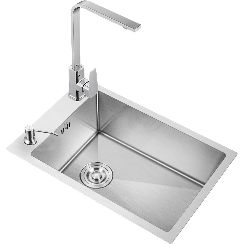 

Stainless steel, handmade, sink, single slot, narrow and long, small apartment, bar, vegetable basin, thickened