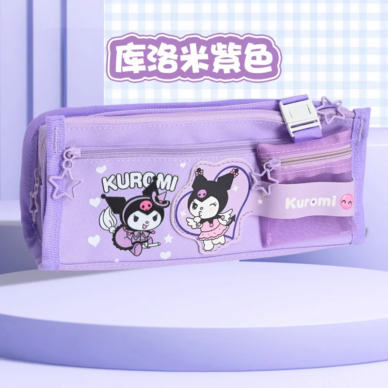 Hot Sanrio Kawaii Pencil Case Hello Kitty Cartoon High Capacity Multi-Layer Pencil Case Kuromi Cartoon Stationery Storage Bag