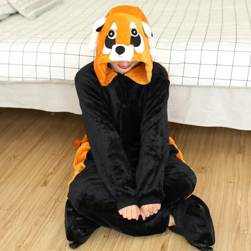 الراكون أنيمي تأثيري ازياء النساء الرجال الكرتون بذلة الكبار الفانيلا مقنعين منامة نيسيس لحفلة عيد الهالوين عيد الميلاد