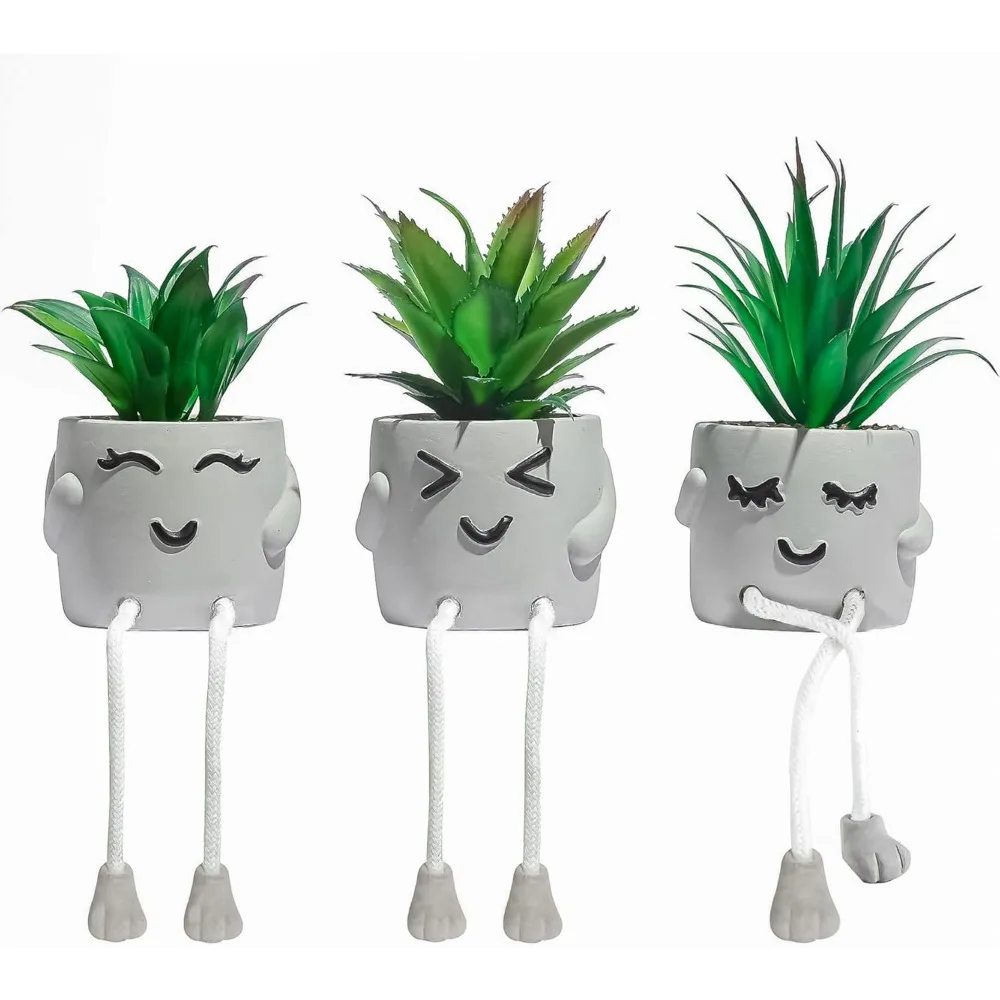 

Small Fake Plants Office Decor, Fake Succulents Plants Artificial for Desk Decor, Fake Plant Office Decorations, Office Decor