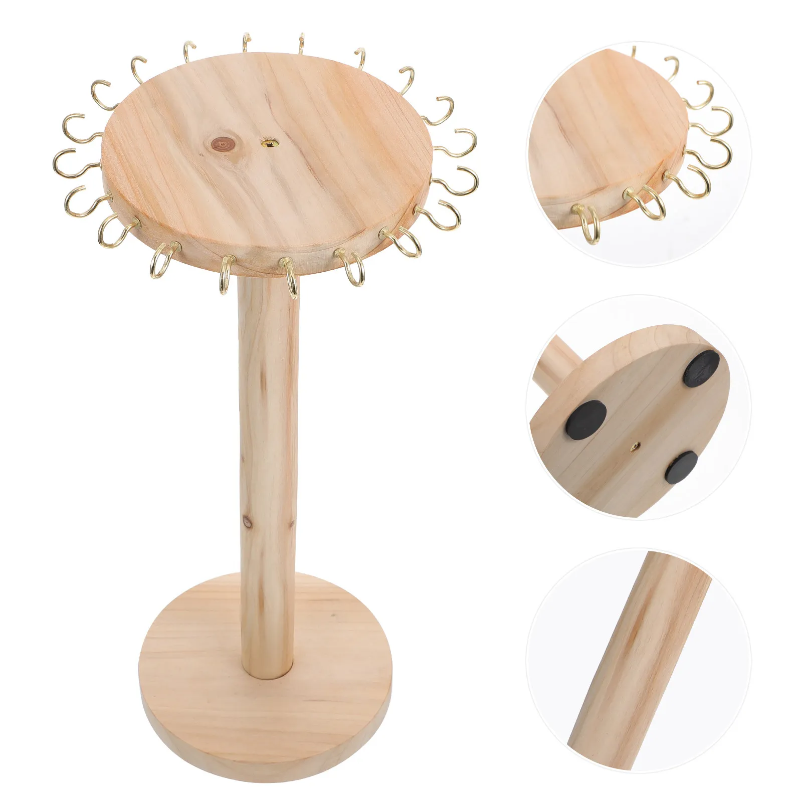 

Wooden Jewelry Display Holder Natural Wood Earring Storage Stand For Necklace Bracelets Jewelry Organizer Rack Earring