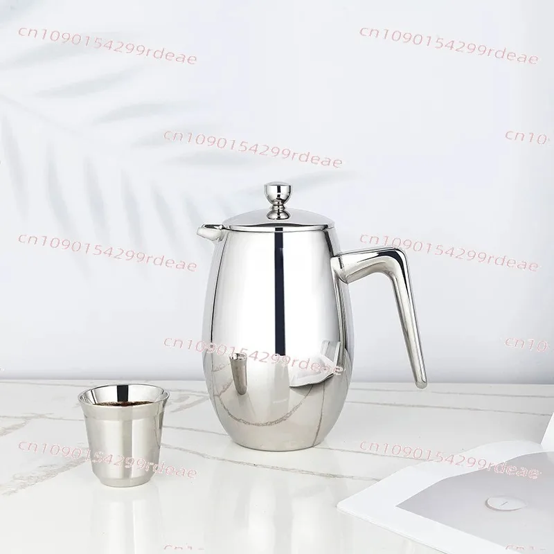 Stainless steel coffee press pot Hand brew coffee pot Large capacity filter pot Household teapot utensils