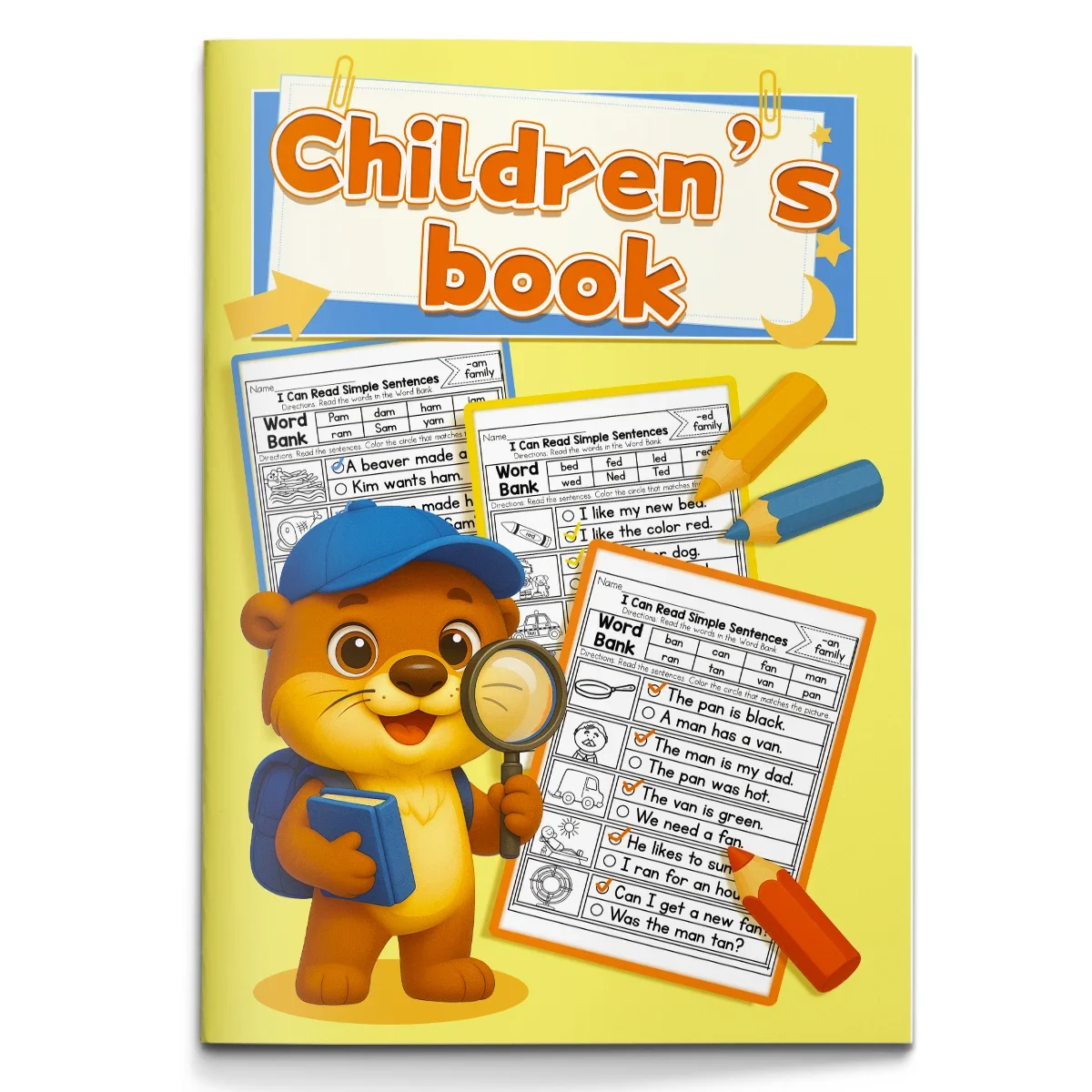 Kids English Sentence Activity Book, Fun Simple Sentence Practice, Develop Children's Reading & Writing Skills