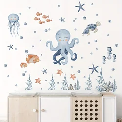 1Pc Cartoon Octopus Marine Animal Furniture Wall Stickers for Bedroom Living Room Decor Nursery Home Decoration Wall Decals