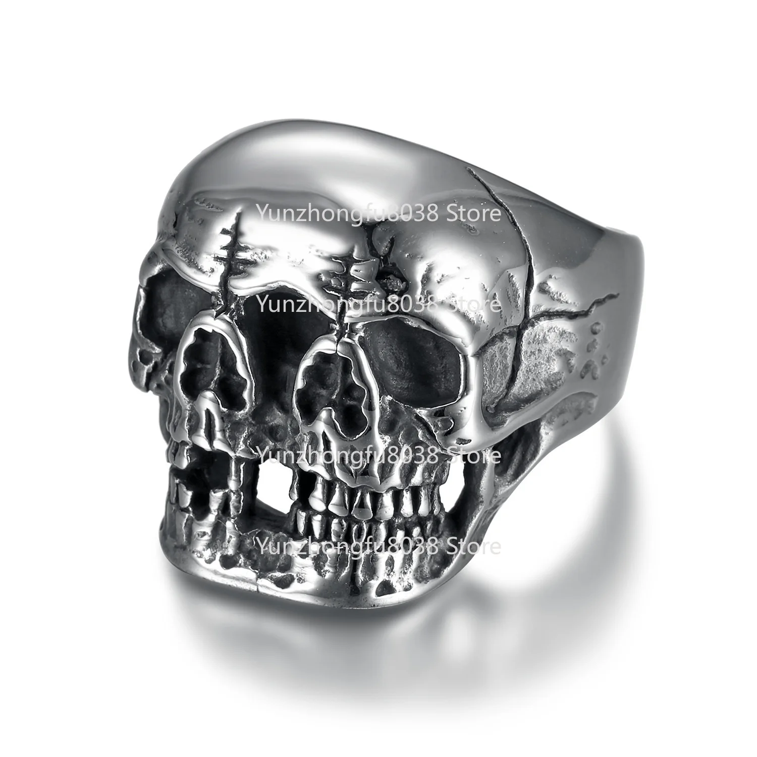 

2Pcs Skull Creative Personality Jewelry, Bottle Opener, Three-Sided Ghost Head Ring, Pendant