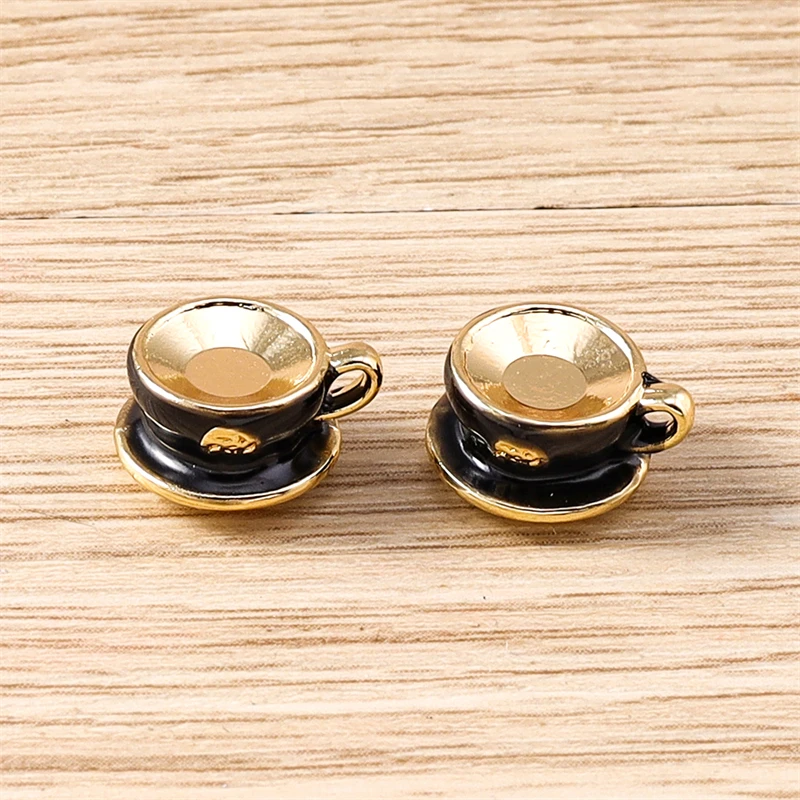 5 Stück Mix süße Lebensmittel Charms Legierung Kuchen Kaffeetasse Brot Charms Anhänger für Schmuckherstellung Tropfen Ohrringe Halsketten DIY Handwerk Geschenk – Detail 17