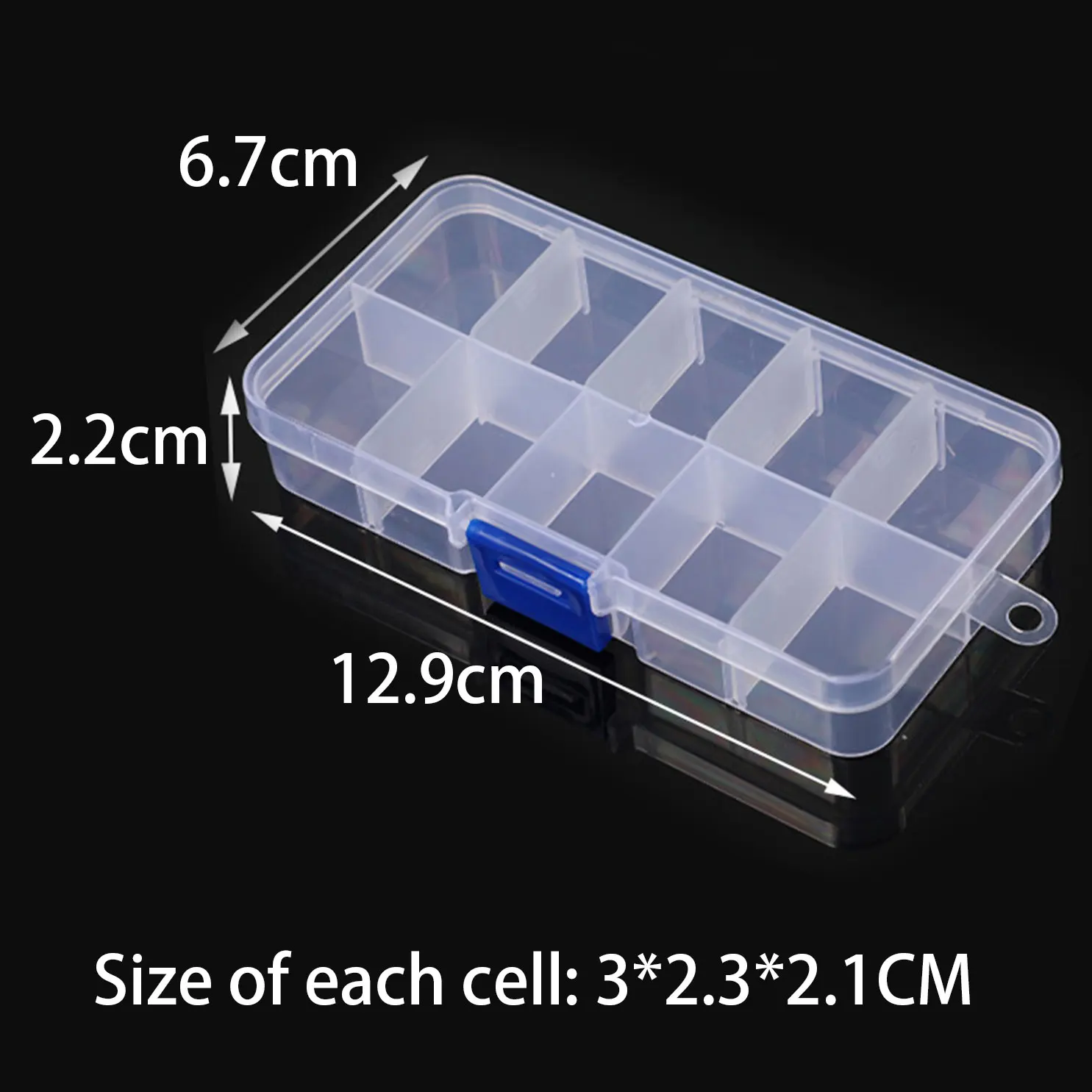 10 Grids Plastic Storage Box Adjustable Space Clear Jewelry Case for Bead Pills DIY Component Tool Organizer Nail Art Tip Case