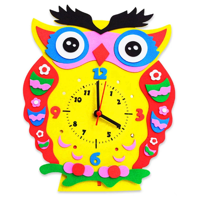 arts crafts diy toys Cartoon EVA clock crafts kids Puzzles educational for children\'s toys Fun party diy girl/boy christmas gift