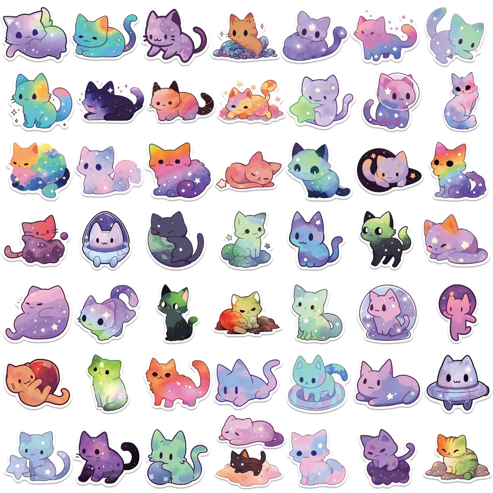 10/30/50PCS New Star Cat Sticker Animal Cartoon Stationery Sticker iPad Computer Luggage Helmet Guitar Wall Sticker Decoration