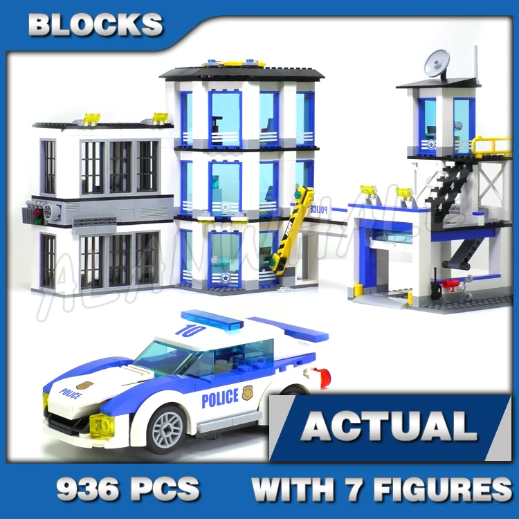 

936pcs City Cop Station Pursuit Car Motorbike Crooks Truck Helicopter 10660 Building Blocks Toys Compatible with Model