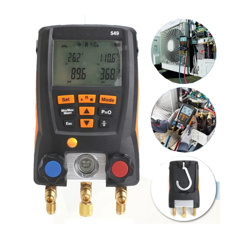 نظام Testo 549 للقياس الرقمي المنوع 2 صمامات لـ HVAC 0560 0550