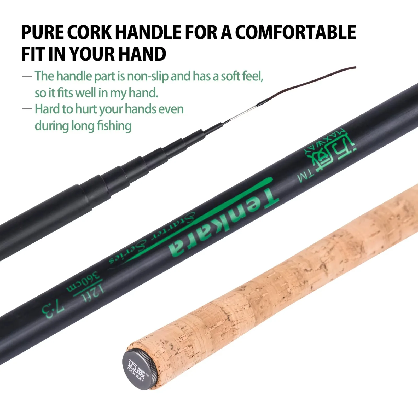 Caña Tenkara Goture 3.6m Fibra Carbono – Acción 3/7 para Trucha - imagen 5
