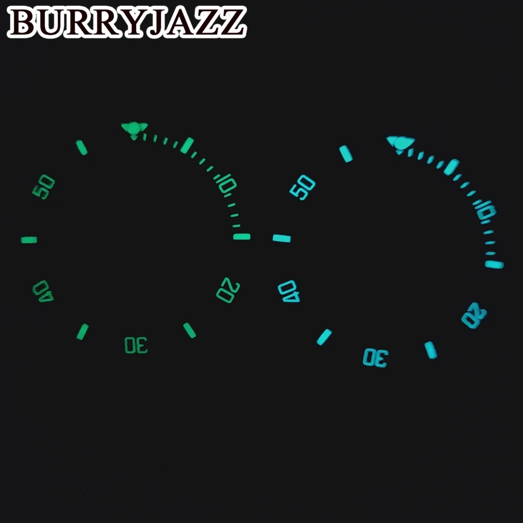 Burryjazz-38 mm発光セラミックリング、gmtダイバーズスタイルウォッチベゼルインサート、40mmウォッチケース、ダイビングアクセサリー