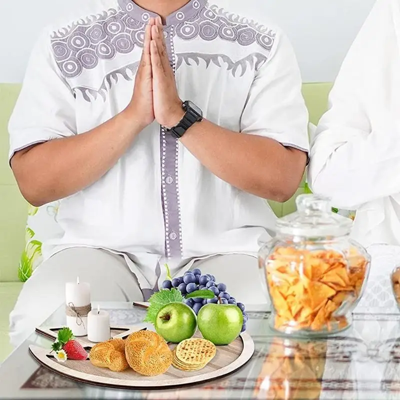 

31BF Ramadan Dessert Tray Resin Mold Moon Star Ramadan Serving Plate Silicone Mould