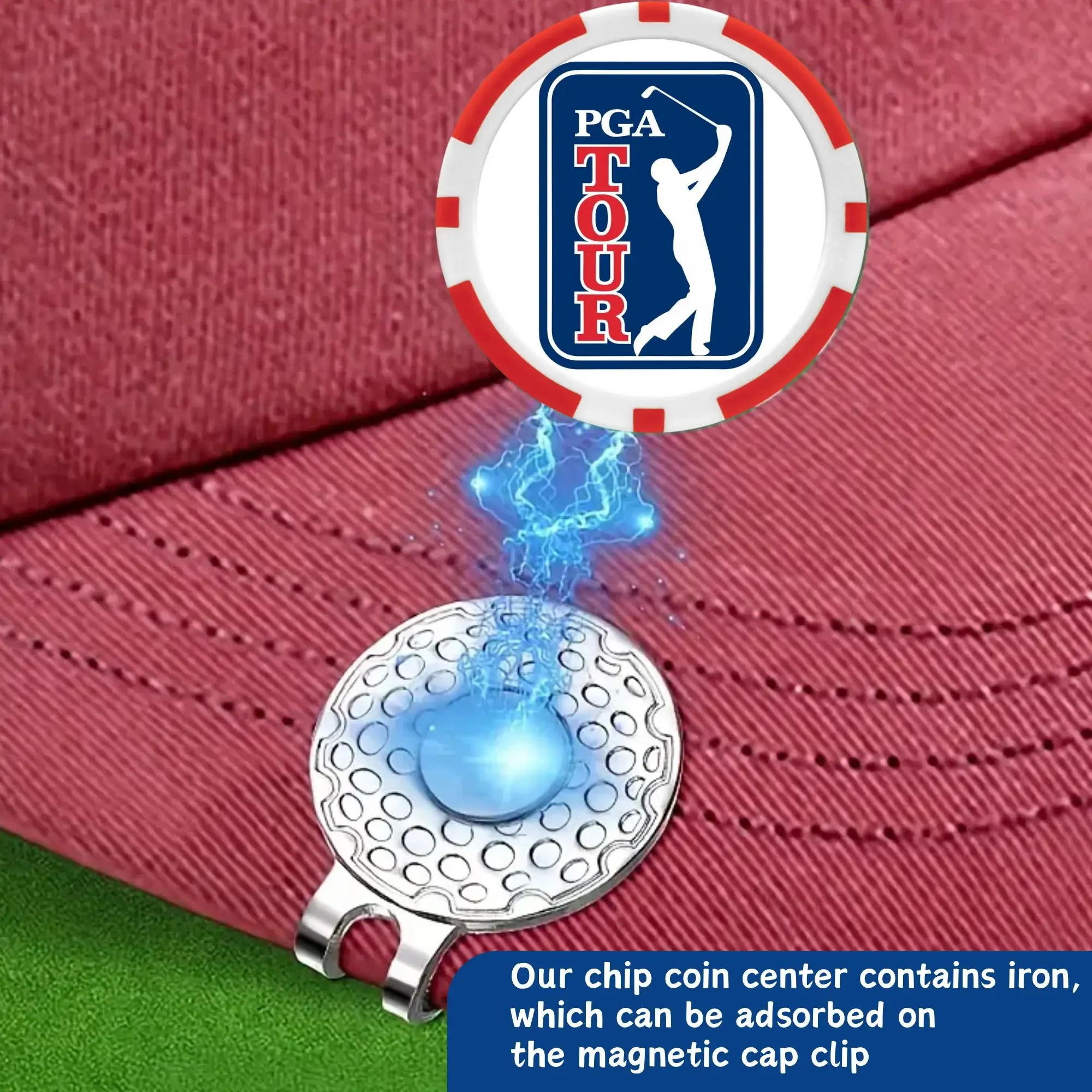 9 Counts EA ABS Golf Poker Ball Markers, Best Seller, with PGA Golf Chip Ball Marker, Great Golf Gift For Golf Lovers Dad