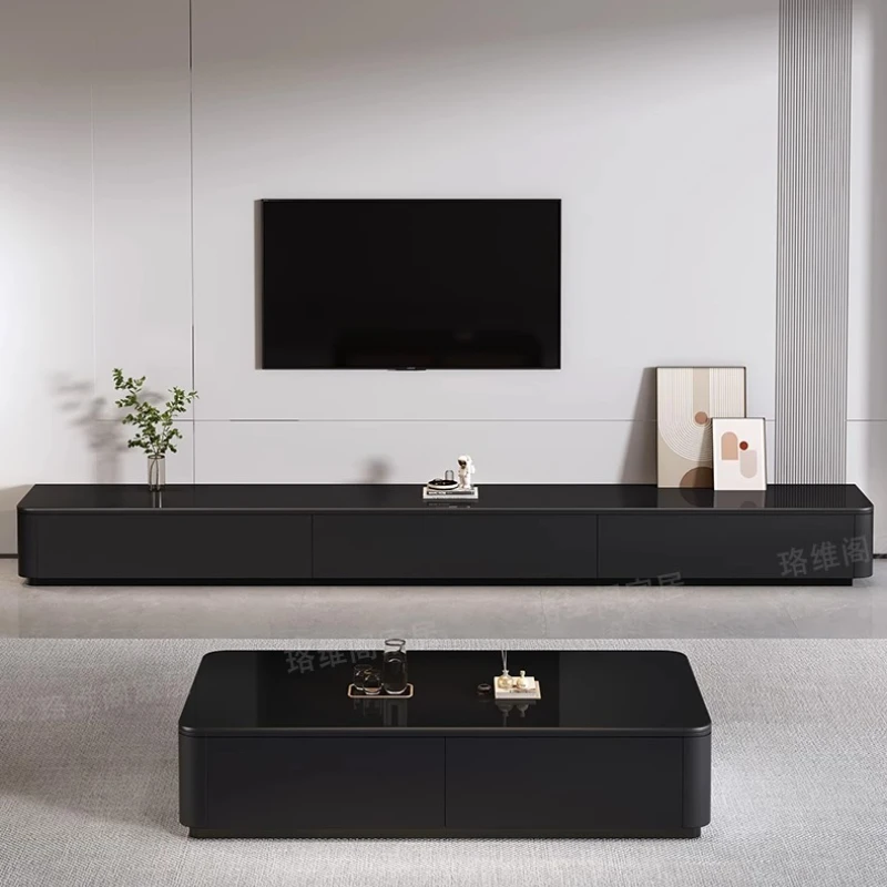 حامل تلفزيون بقاعدة عمودية، أدراج ممتدة، حامل تلفزيون بسيط وحديث، أثاث غرفة نوم لصالون التلفزيون الفاخر #6