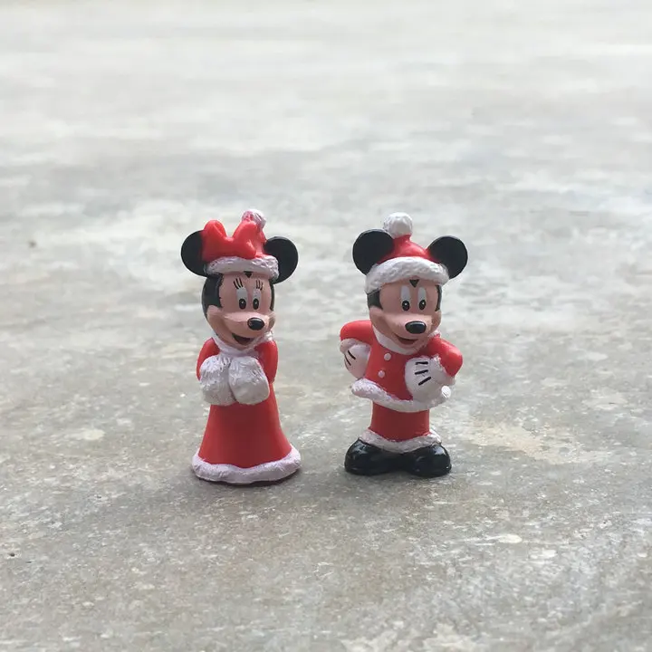 

Disney Kawaii Cute Lovely Christmas Mickey Minnie Mouse Doll Gifts Toy Model Anime Figures Collect Ornaments