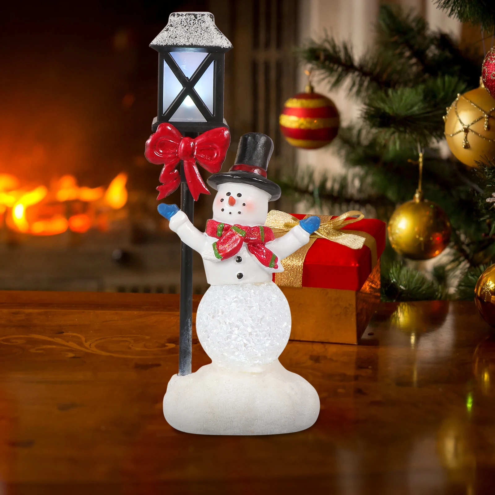 

Snowman Night Light Resin Craft Luminous Decor Xmas Adornment Creative Home Ornament Festive Atmosphere Christmas Gift Small