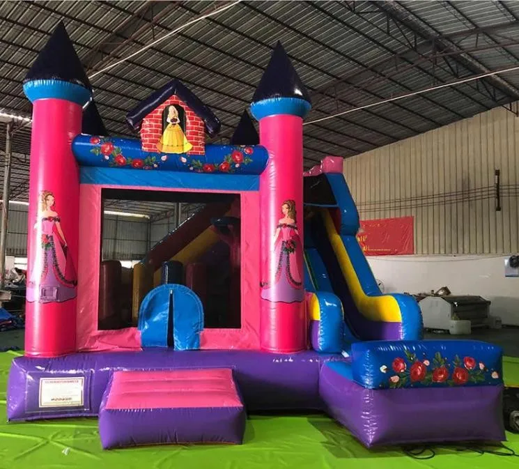 Venda quente princesa castelo inflável do açucador/pequeno castelo de salto inflável jogos combinados para jogar interno