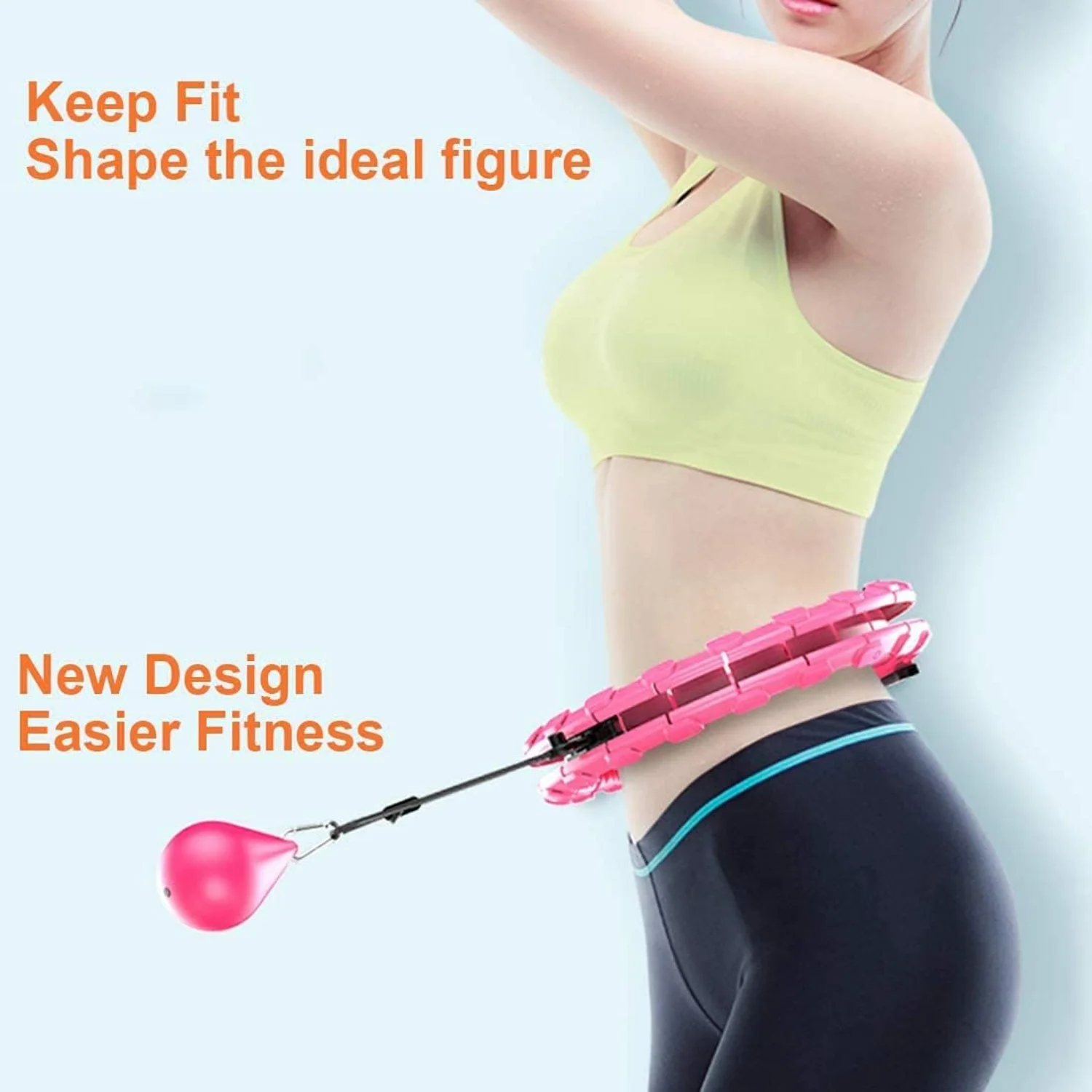 Smart Weighted,24 Detachable Knots Abdomen Fitness Weight Loss Non-Falling Fitness Hoola Hoop, Adjustable Weight -Spinning , Cir