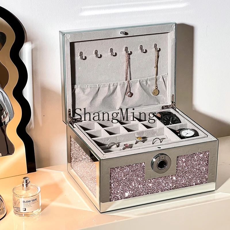 

CL jewelry storage box, high-end exquisite hand jewelry, earrings, necklace, jewelry box, large-capacity new high-end glass.