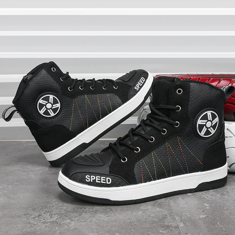 

Men Motorcycle Boots Anti-fall Rider Road Racing Casual Shoes Woman Ankle Boots Motorbike Shoes Boots for Men
