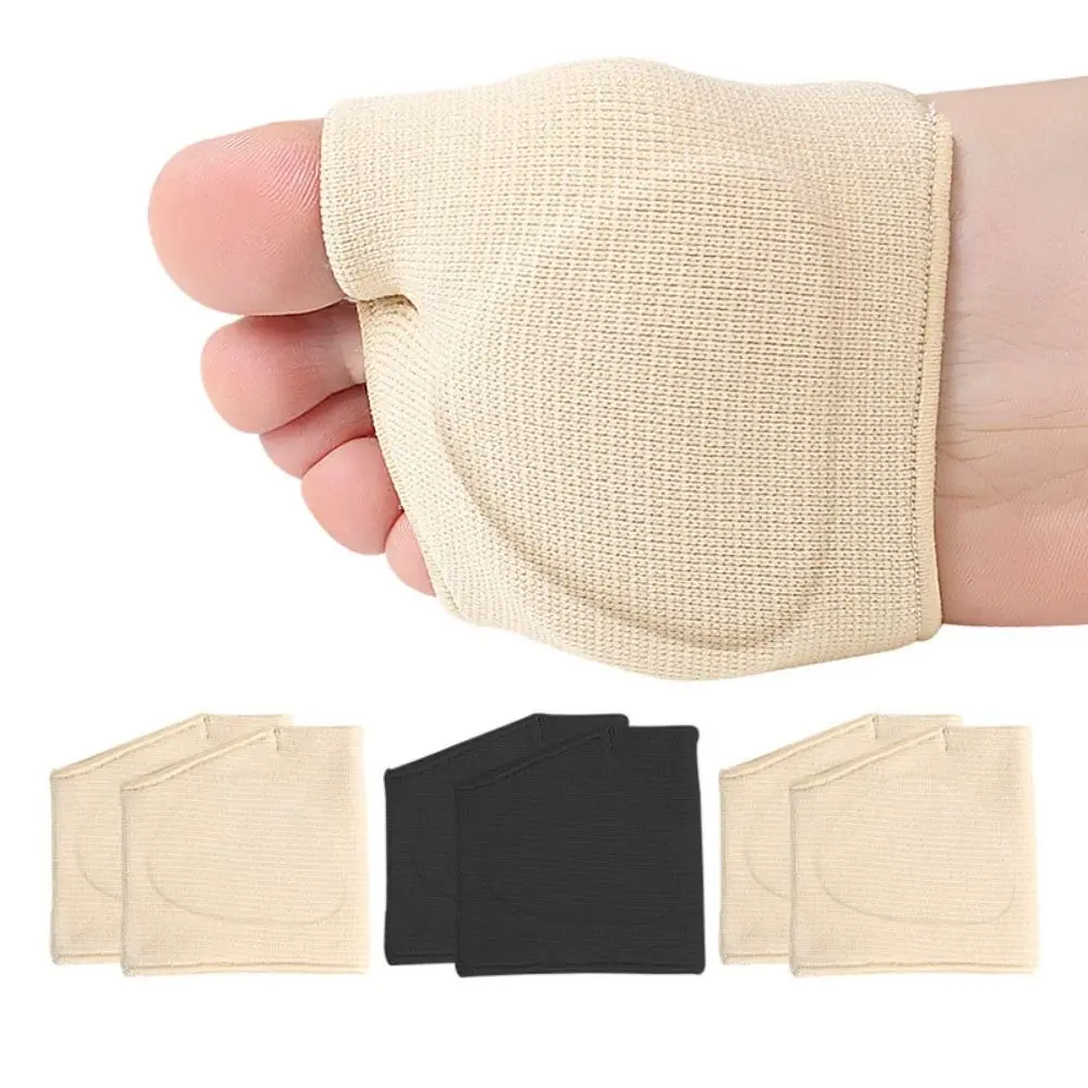 1 Pair Soft Gel Forefoot Gel Pad Fabric Sleeves Ball Support Foot Pain Relief Pads Orthopedic Comfort Metatarsal Pads Standing