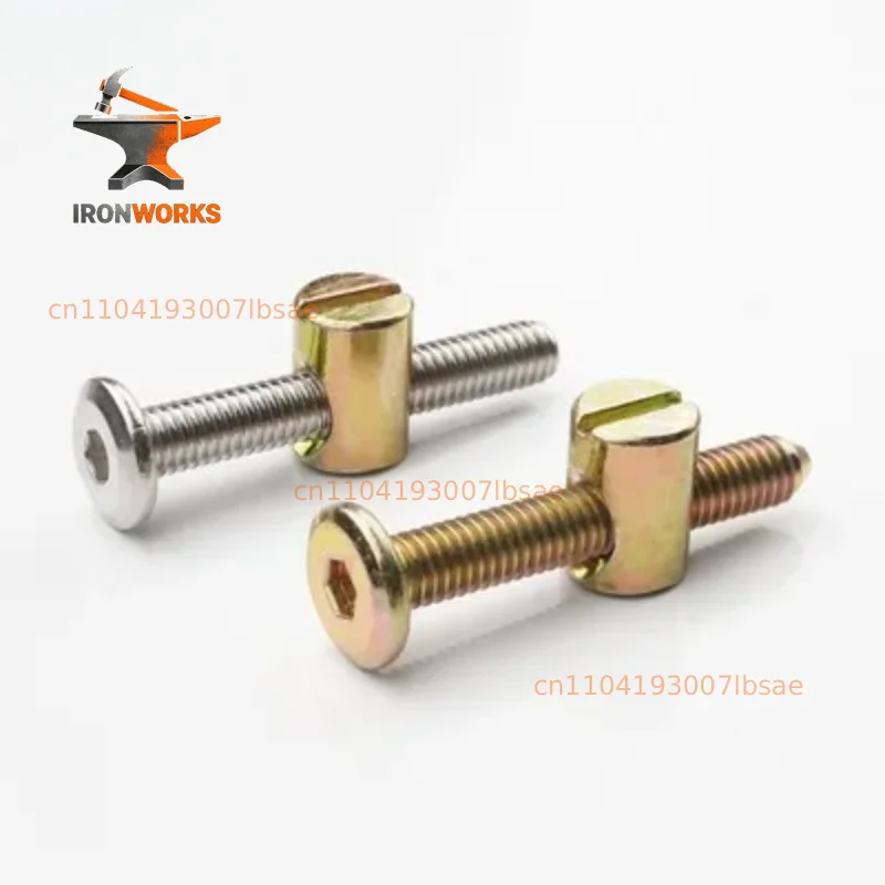Woodworking tool M6M8 two in one connection hammer nut horizontal hole screw