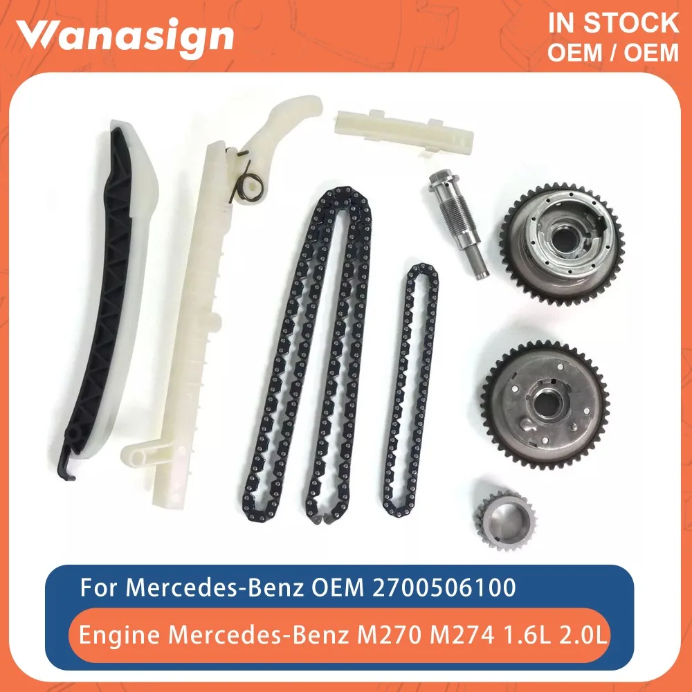

Engine Timing Chain Kit Pair VVT Gears Fit 1.6 2.0 L For Mercedes-Benz A250 Q50 QX30 C180 C300 M133 M270 M274 1.6L 2.0L l4 GAS