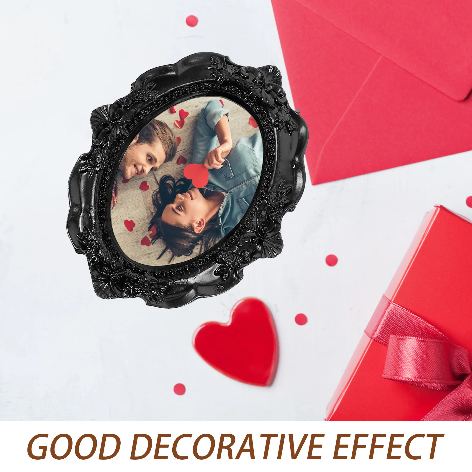 

4Pcs Retro Resin Picture Frame Small Vintage Photo Frame for Desk Wall Display Jewelry Showcase Tabletop Ornament European