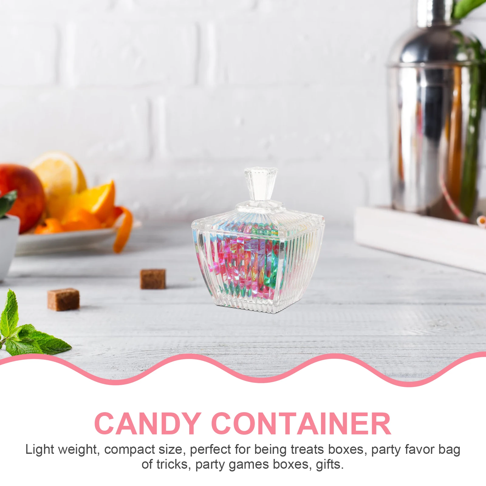 

2Pcs Glass Candy Jar Clear Storage Jar Airtight Lid Multipurpose Container for Tea Coffee Kitchen Spice Jars Coffee Canisters