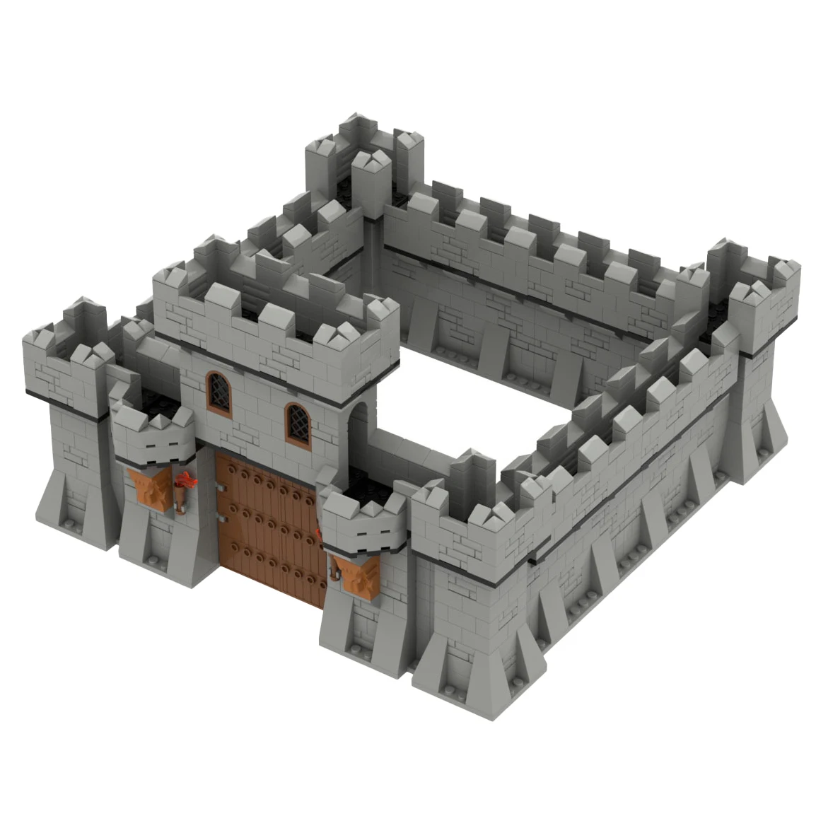 

MOC Medieval Military Castle Building Blocks Watchtower Wall Gate Corner Construction Bricks Toys Kids Gift