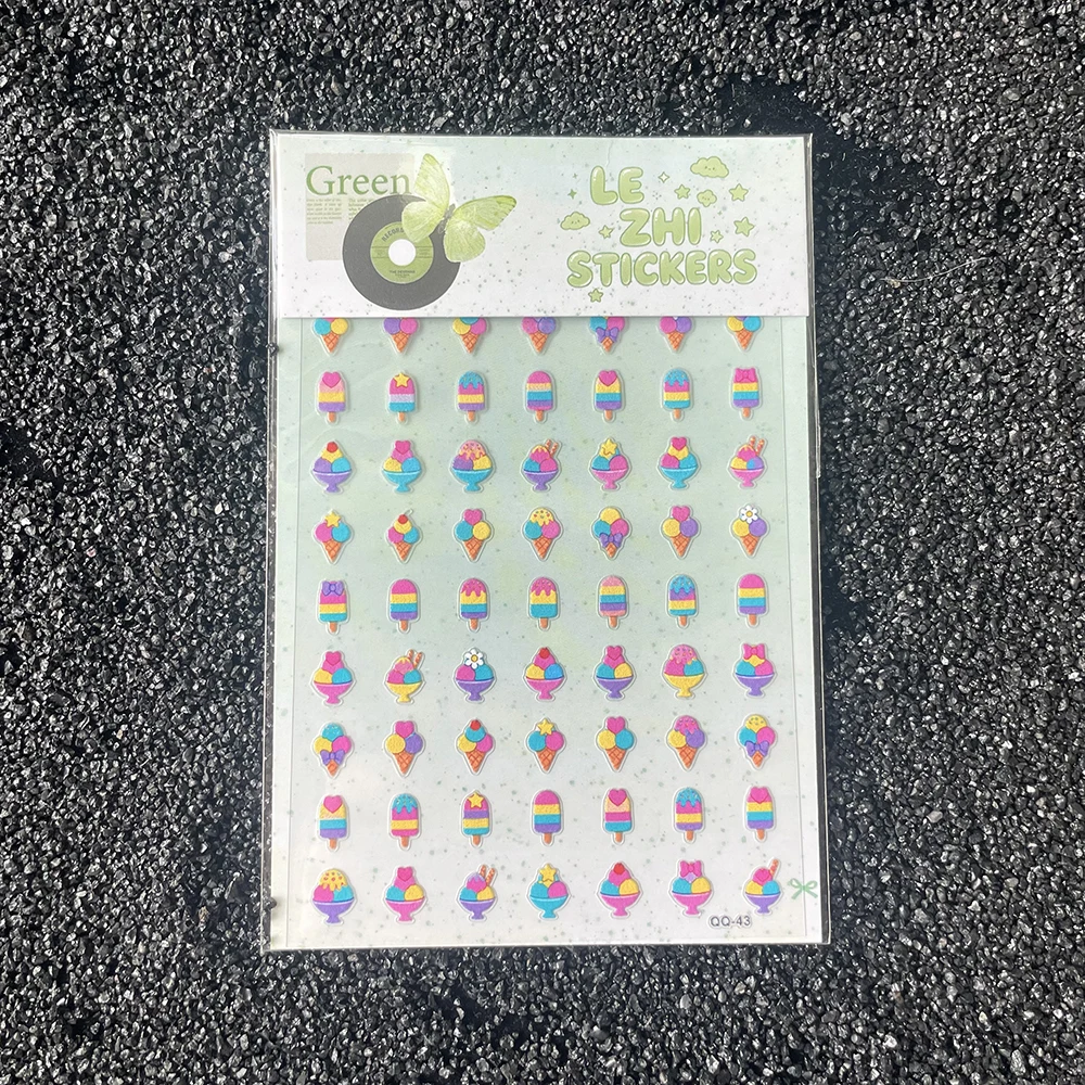 LEZHI Cute 3D Puffy Stickers Sheet Sweet Candy Ice Cream Donut Coffee Deco For Diary Scrapbooking Kawaii Korean Stationery Gift