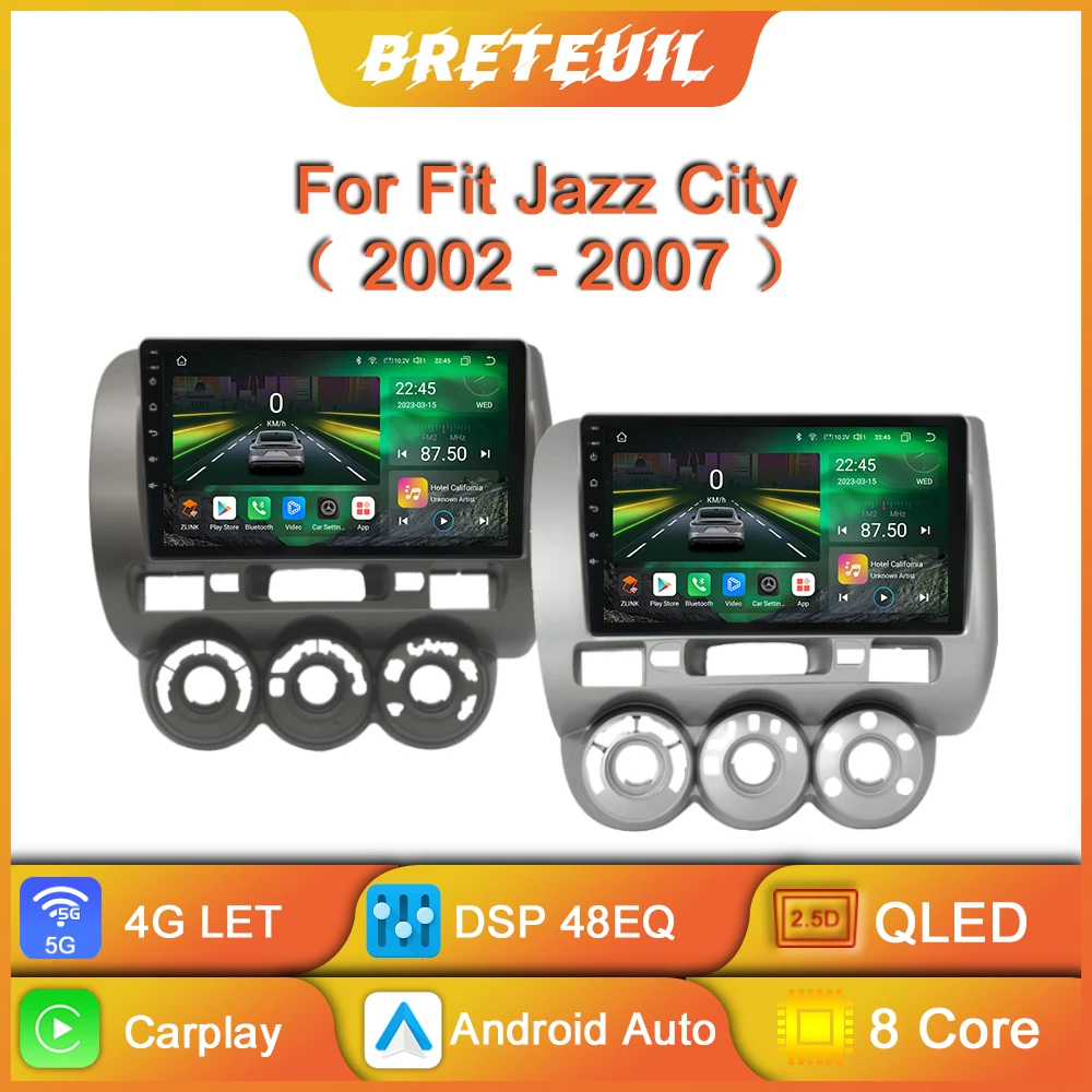 

For Honda Fit Jazz City 2002 - 2007 Car Radio Android Multimedia Player GPS Navigation Carplay Auto Stereo Intelligent System