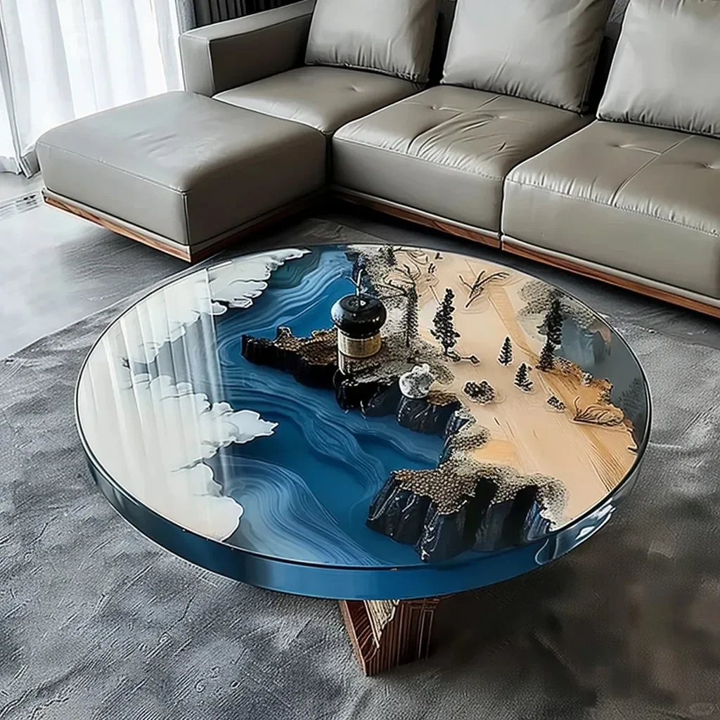 

Cheap Wholesale Fashion Luxury Solid Walnut Coffee Restaurant Rectangular Kitchen River Epoxy Panel Dining Table