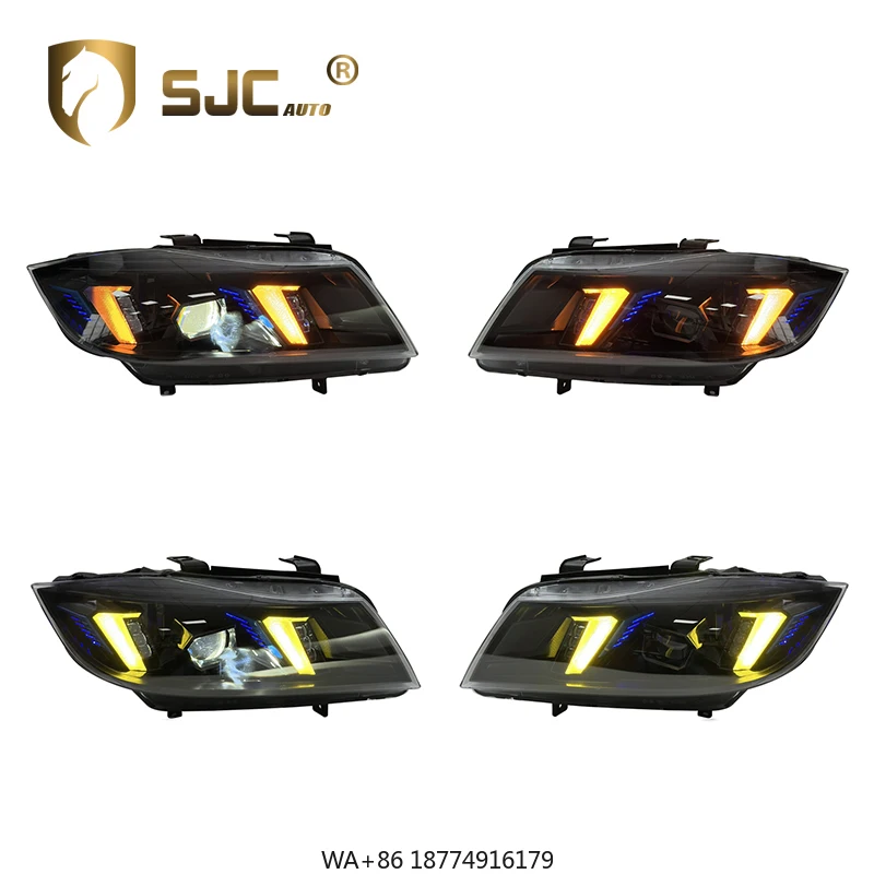 

Auto for M3 3-series E90 E91 Snake Eye Headlight Assembly 05-12 Modified LED Lens Yellow Daytime Running Lamps Car Parts