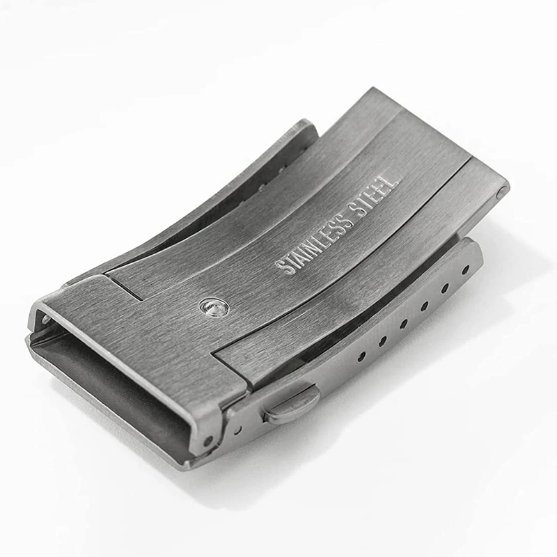 Watch Buckle Fold Safety Clasp, Milled Clasp Replacement Stainless Steel Watchband Clasp 18Mm view 6